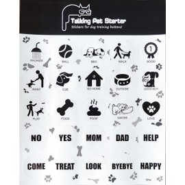 BOSKEY Dog Stickers, 25 Modern Pet Training Actions, Black-White, Paper, Indoor, Single Use