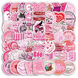 50 PCS Pink Bookish Stickers,Book Stickers for Kindle,Booktok Pink Reading Stickers,Aesthetic Kindle Stickers,Bookish Gifts for Woman,Girl,Book Lover,Gifts for Adult (Pink)