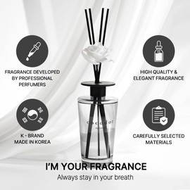 COCODOR White Flower Reed Diffuser / Black Cherry / 1 Pack / Home & Office Decor Aromatherapy Diffuser Oil Gift Set / Large Size, Large Capacity, Big Size Diffuser, Black Edition/16.9Ounce(500 ml)