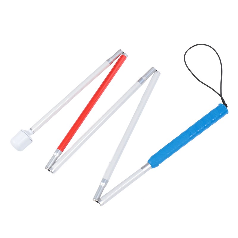 Folding Walking Pole Aluminum Alloy Collapsible Anti Slip Reflective Blind