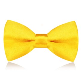 weVSwe Boys Yellow Bow Ties Pre-Tied Style Formal Satin Classic Bowtie Adjustable Bowties