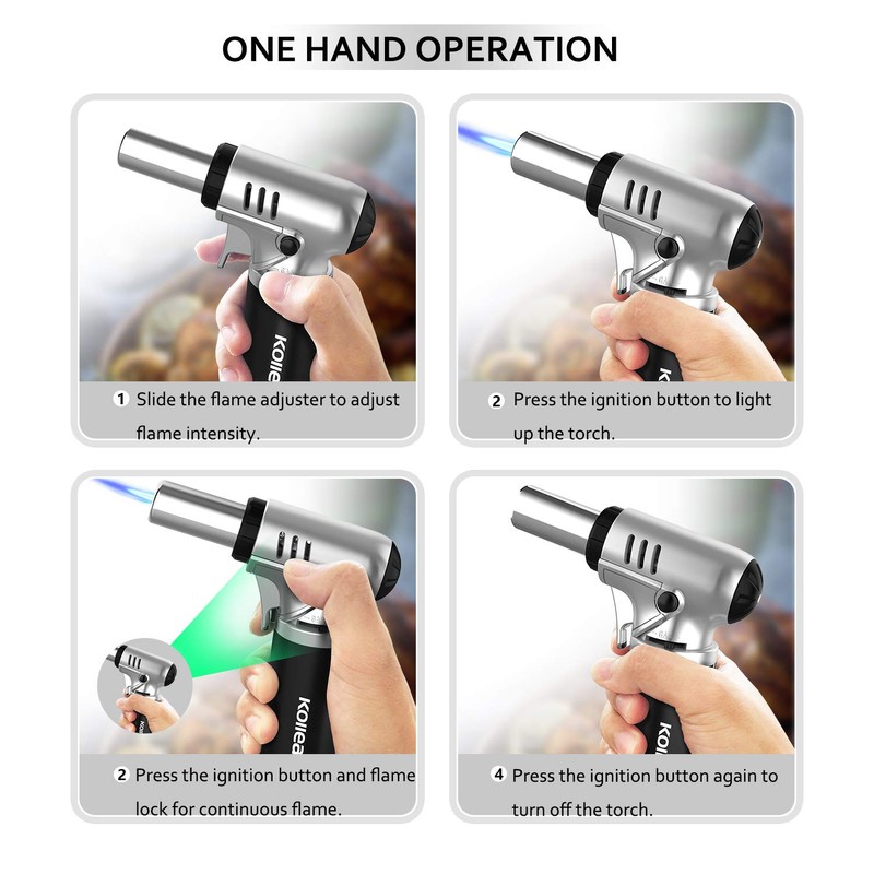 Kollea Butane Torch Lighter, Mini Kitchen Cooking Torch Lighter with