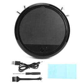Haofy Robot Aspiradora y Fregona, Barredora y Trapeador Robot, Juego de Aspiradora Robot de Barrido con Luz Ultravioleta Inteligente Multifuncional para Oficina en Casa(Negro)