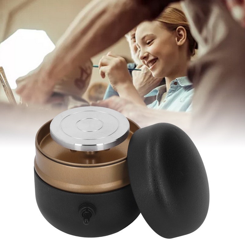 Mini Electric Pottery Wheel Machine Small Portable Black Pottery Forming