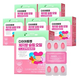 Inner Lab Diet Body Fat Slim Oil CLA, 30 tablets, 6 pieces / 이너랩 다이어트엔 체지방 슬림 오일 CLA, 30정, 6개