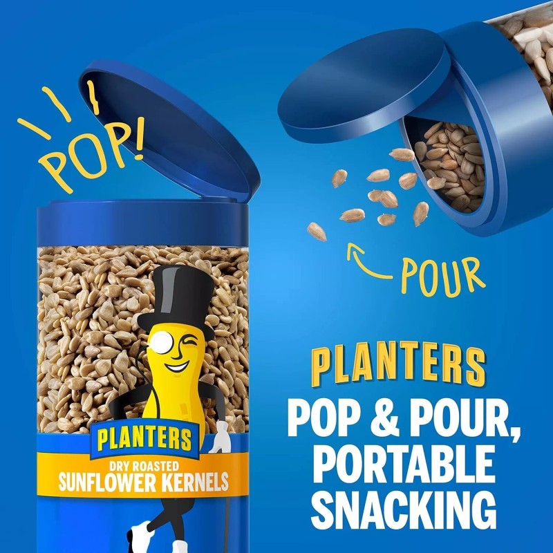 Planter's Planters Pop & Pour Dry Roasted Sunflower Seeds, (4