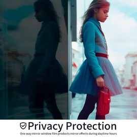 Sun Blocking Privacy Window Film: One Way Window Tint for Home, Daytime Window Privacy See Out Not in Window Cling Mirror Reflective Anti UV Sticker for Car&Office (Total Black, 23.6 Inch x 6.5 Feet)