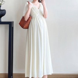 Mamkong Maternity Summer Dress for Pregnant Women Maternity Dress M