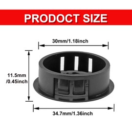 Moicstiy 30Pcs 1.18 inch (30mm) Black Hole Plugs, Plastic Round Flush Type Panel Plugs Fastener Cover for Furniture Protectors