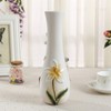 FORLONG Ceramic Vase, Hand-Painted Butterflies and Lilies Flowers Home Decor
