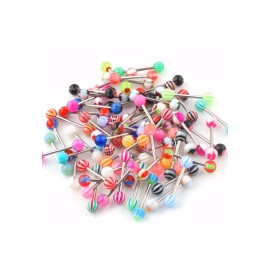 Body Jewelry Wholesale Lot 50pc Tongue Body Jewelry 14g 5/8"-NO DUPLICATE!!!