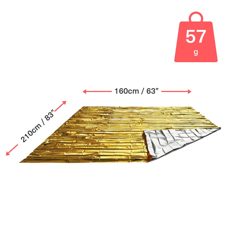 Bramble - 10 Large Multi-Purpose Insulated Foil Emergency Blankets Individually