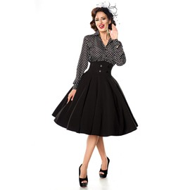 Belsira Circle Skirt Medium-Length Skirt Black XXL