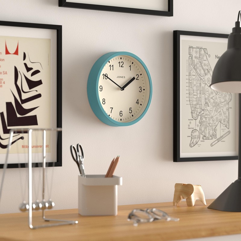 JONES CLOCKS® Spin Wanduhr | Kleine Moderne runde Uhr |
