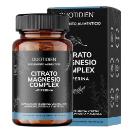 Citrato De Magnesio Complex  Piperina (Pimienta Negra)  Citrato, Glicinato, L- treonato Y xido De Magnesio  Magnesium - Vitaminas Para Hombre  Mujer  