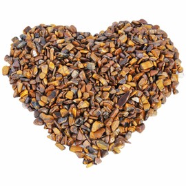 Rockcloud 1 lb Tiger's Eye Tumbled Chips Crushed Stone Healing Reiki Crystal Jewelry Making Home Decoration