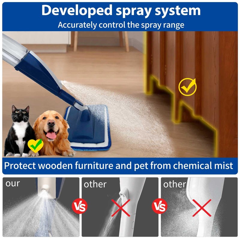 Mops for Floor Cleaning Wet Spray Mop with 14 oz