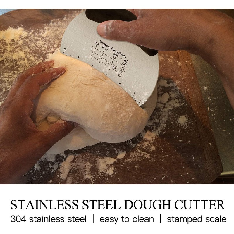 Dough Scraper, Pastry Scraper, Bench Scraper, Multi-Purpose Stainless Steel Griddle