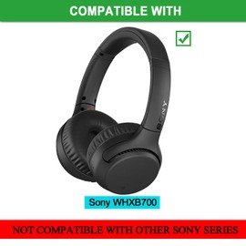 JECOBB Replacement Ear Cushion Pads with Protein Leather and Memory Foam for Sony WHXB700 Wireless Extra Bass Bluetooth On Ear Headphones ONLY (NOT FIT SONY OTHER SERIES) (Black)