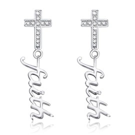 UYBNRK Cross Earrings for Women Men Christian Gifts for Women Faith Gifts Christian Jewelry Faith Silver Cross Earrings Religious Gifts for Women Cross Stud Earrings Christmas Dangle Earrings for Men