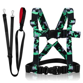 Taope Child & Toddler Safety Walking Harness & Reins, Adjustable Anti-Lost Safety Harness for Children Playing, Parent-child Activities Girls Boys Outdoor Sports Running - Green