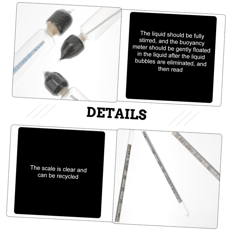 BIUDECO 4pcs Alcohol Hydrometer Tester Glass Meter Distilled Alcohol Measurement