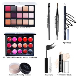 VolksRose Makeup Kit for Women Full Kit, Multipurpose All in One Makeup Gift Set with Eyeshadow Palette Lipstick Concealer Blush Mascara Eyeliner Face Powder Lipgloss Brush