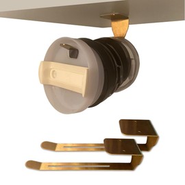 TWO PACK - LID LEDGE: Tumbler Lid Organizer, Horizontal, Under Cabinet Mount, Adhesive or Screw Mount, Space-Saving Design, Holds Multiple Lids, Clutter-Free Kitchen & Countertops Organization, Gold