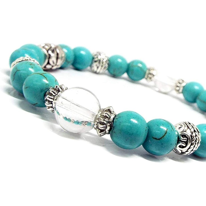 Summer Braces!- Natural Stone Turquoise Crystal Design Bracelet "STONE KITCHEN