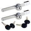 Sliding Glass Door Ratchet Lock with Chrome Finish, Keyed Alike