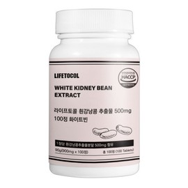 Life Tocol White Kidney Bean Extract White Bean 500mg 100 Tablets Phaseolamine White Kidney Bean / 흰강낭콩 추출물 화이트빈 500mg 100정 파세올라민 화이트 키드니 빈