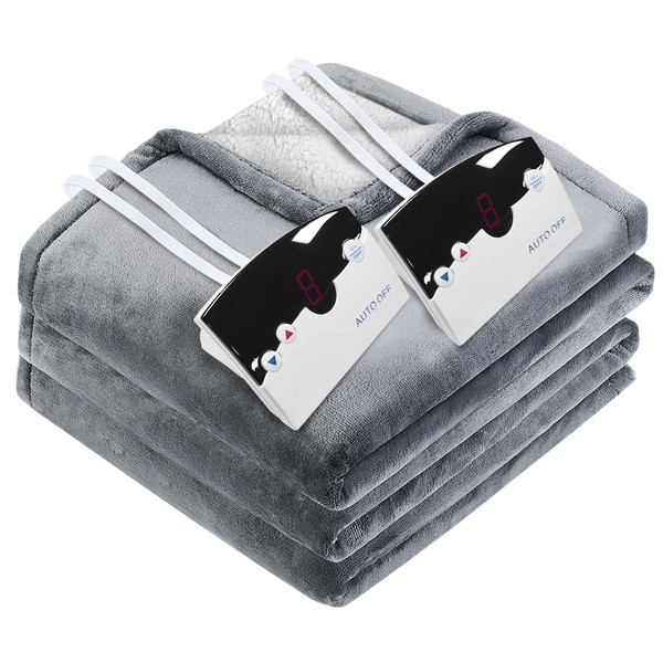 Moclever Electric Heated King Size Fleece Heated Blanket with Dual