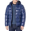 GUESS Men's Mid-Weight Puffer Jacket with Removable Hood, Navy, X-Large