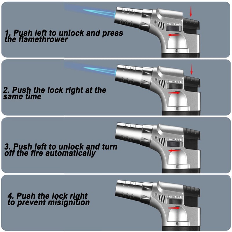 2 Pack Butane Torch Blow Torch, Refillable Torch Lighter, Kitchen