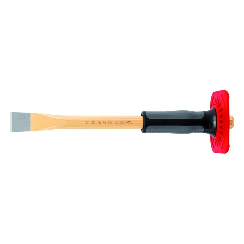 Rennsteig 351 250 1 Octagonal Painted Mason's Chisel with Handguard,