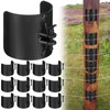 Pangda 12 Pcs Black Electric Fence Insulator Wood Post Electric