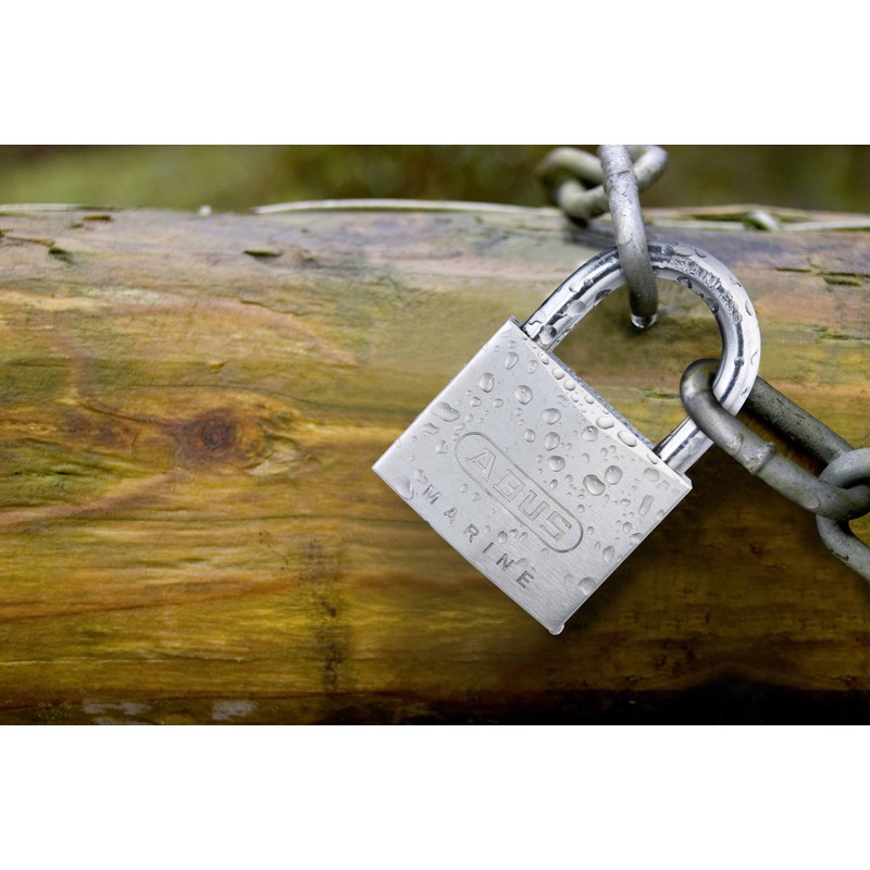 ABUS 28644 Stainless Steel Shackle Brass Padlock with 7561 Reversible