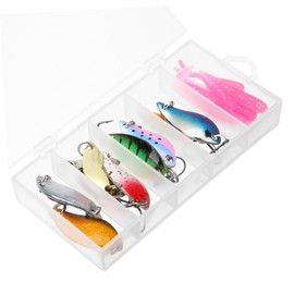 VICASKY Set of 3 Portable Fishing Baits Fake Lures High Toughness for Bass Panfish Trout Saltwater/Freshwater Lure Kit Metal Spoon
