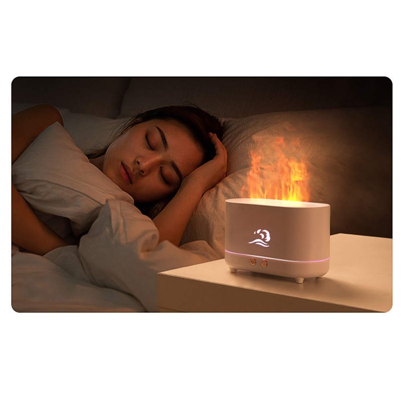 Flame Aroma Diffuser Automatic Power Off Colorful Breathing Light Quiet