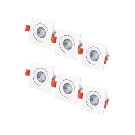 LUMINARIO LED AKSI 3W Ilumina 230 lm Consume 3W (vatios), 127V, Base Cuadrada 7.5x7.5 cm, LUZ BLANCA 6500K, 25,000 Hrs de Vida - PACK de 6 focos