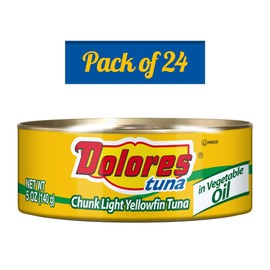 Dolores Tuna Chunk Light Yellowfin Tuna in Vegetable Oil,5 Ounce (Pack of 24)