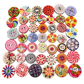 100 Pieces Sewing Buttons Fancy Buttons Clothes Buttons Wooden Round Vintage Buttons