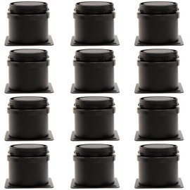 ZOENHOU 12 Packs 2-2.4 Inch Height Black Furniture Adjustable Legs, Stainless Steel Metal Legs, Round Kitchen Feet Adjustable Furniture Supporting Feet for Cabinet, Wardrobe, Sofa, Bed, Desk, Bathroom