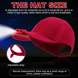 Mudder 3 Pcs LED Hat Light Baseball Cap with Clip on Light Hands Free Rechargeable Cap Visor Flashlight Headlamp for Camping(Black, Red, Dark Gray)