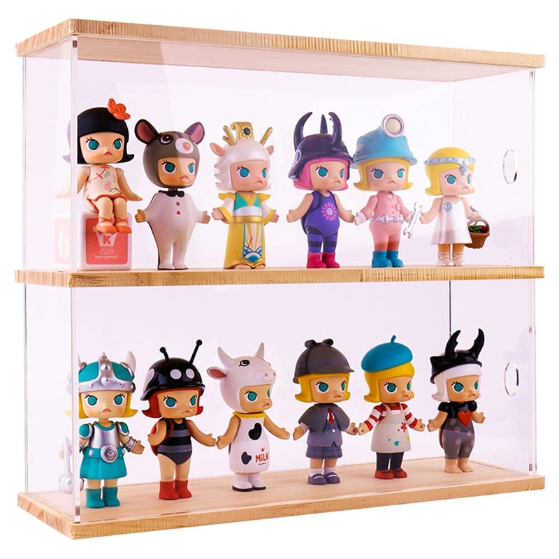 2-Shelves Acrylic Display Case for Collectibles Funko POP Shelves with