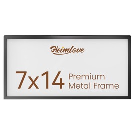 Heimlove 7x14 inch Metal Picture Frame,Aluminum Photo Frames-Tempered Glass,Wall or Tabletop Display Mounting,Simple and Elegant Decor for Wall