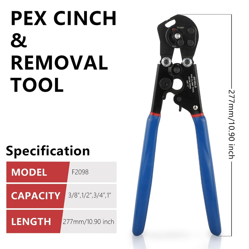 EFIELD 2-in-1 Pex Ratchet Cinch Crimping Tool with Removing Function