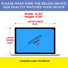 Artemis Shields Matte Screen Protector for Lenovo Yoga 9i 14 inch 2.8K OLED Touch 2 in 1 Laptop Compatible With 82LU0001US 2 Pack
