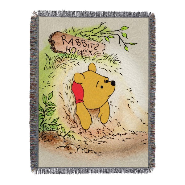 Northwest Winnie, Vintage Pooh Woven Tapestry, 48" x 60" Throw Blanket