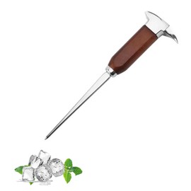 Wmzjnljy 1pc 6.7in Ice Pick for Bar Stainless Steel & Wood Japanese Style Ice Pick Ice Hammer Ice Pick Ice Pick for Freezer Kitchens, Picnics, Camping(U77-1)